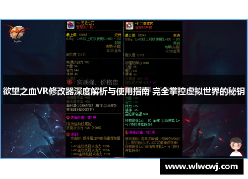 欲望之血VR修改器深度解析与使用指南 完全掌控虚拟世界的秘钥